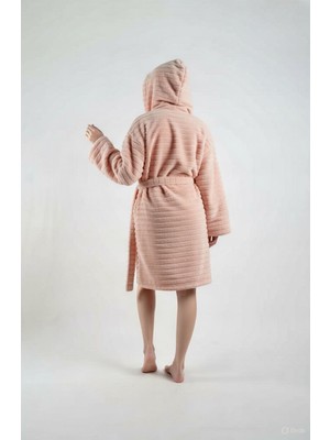 Caspara Wellsoft Premium Kapüşonlu Şapkalı Kadın Bornoz / Sabahlık - Ultra Soft , Sıcak ve Yumuşak