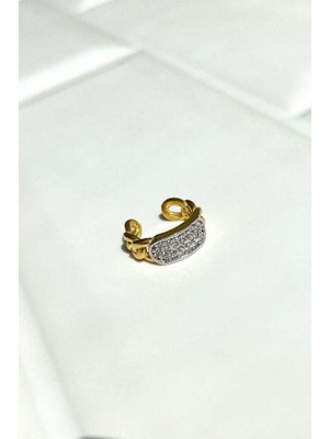 Spossy Silver Jewelry Taşlı Kıkırdak Küpe