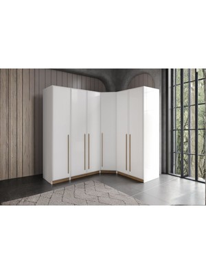 Doressa Lucca 6 Kapılı Köşe Gardırop