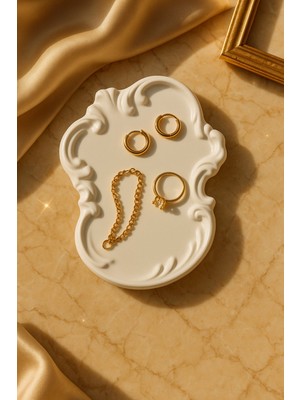 Akanart Avangart Oval Beton Takı Tabağı – Minimal Tasarım