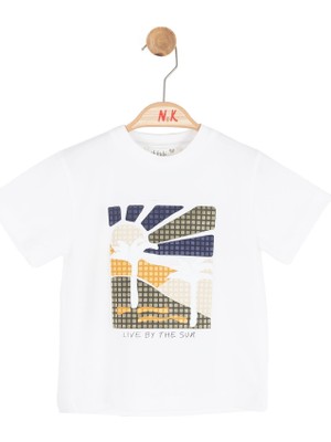 Nk Erkek Bebek Sun Tshirt 1-4 Yaş Ekru