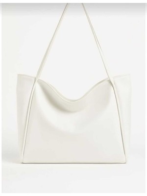 Farbag Kadın Geniş Hacimli Büyük Boy Yumuşak Derili Keten Iş-Okul Çantası