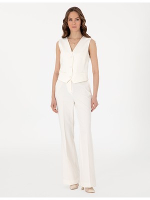 Pierre Cardin Kadın Beyaz Flare Fit Kumaş Pantolon 50300095-VR013