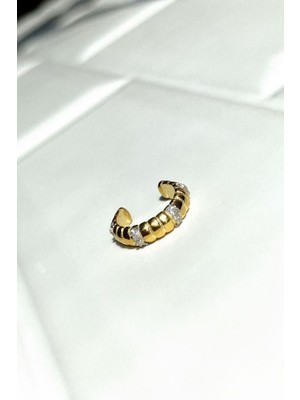 Spossy Silver Jewelry Araları Taşlı Kıkırdak Küpe