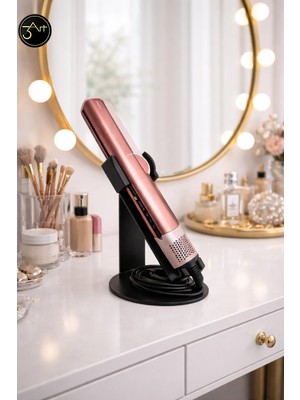 3art Metal Dekorasyon Dysonairstrait Standı - Isıya Dayanıklı Banyo Rafı, Kablo Toplamalı Modern Düzleştirici Standı