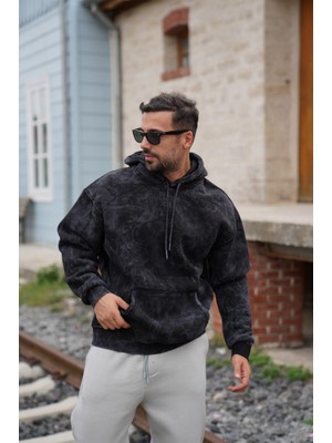 Astap Unısex Yıkamalı Şardonlu Sweatshirt Geniş Kalıp Oversize Tek Beden S-M-L Bedenler Için