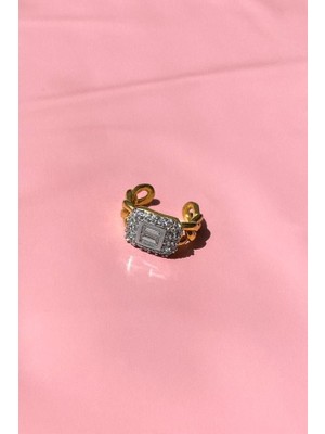 Spossy Silver Jewelry Baget Taşlı Kıkırdak Küpe