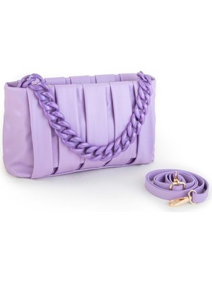 Nas Bag Özenli Işçilik Kadın Lila Dona El ve Omuz Çantası