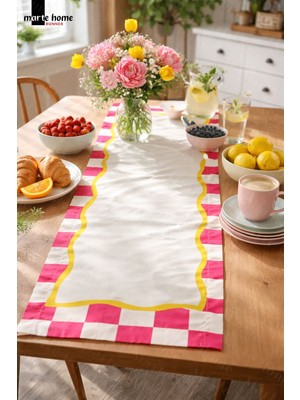 Marte Home Renkli Desen Baskılı Dekoratif Runner