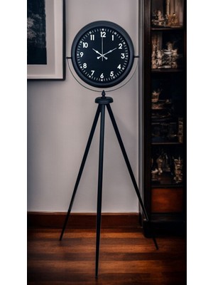 Zentime Royal Black Tripod Ayaklı Modern Tasarım Saat