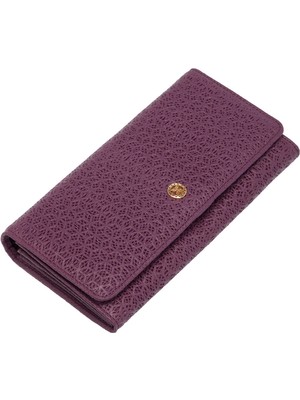 Tergan  Mor Hakiki Deri Kadın Cüzdan - S1CB00005787-C48