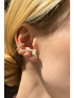Spossy Silver Jewelry Yılan Kıkırdak Küpe