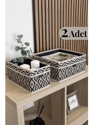 4 Lü Çekmece Düzenleyici Organizer Dekoratif Sepet Hurç (Bohe 4 Lü Çekmece Düzenleyici)