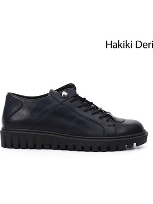 Gönderi(r) Kadın Lacivert  GDZA134M0508 Bağcıklı Hakiki Deri Sneaker