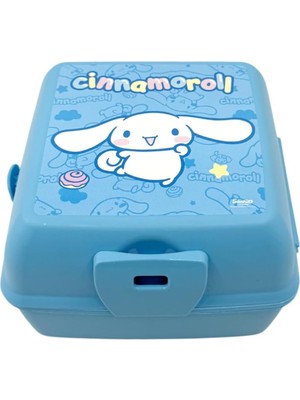 Wiggle Cinnamoroll Temalı Lisanslı 4 Bölmeli Plastik Çocuk Beslenme Kutusu - Yemek Saklama Kabı Kaşı