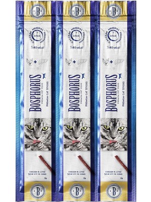 Bosphorus Tavuk Etli ve Ciğerli Atıştırmalık Kedi Ödülü, 80 Gram