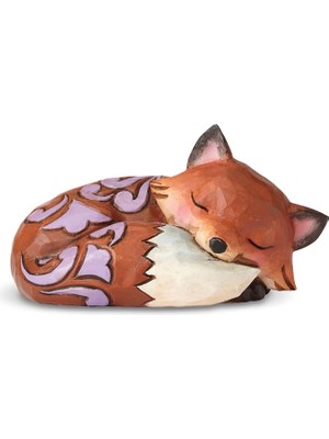 Enesco Jim Shore Heartwood Creek Tilki Uyuyan Minyatür Figürin, 4,52 Cm, Çok Renkli