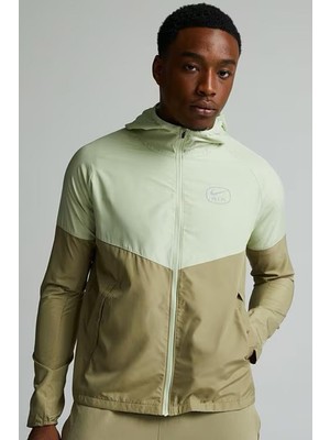 Nike Air Water Repellent Packable Hoodie Jacket Erkek Kapüşonlu Çanta Olabilen Suitici Spor Ceket Haki