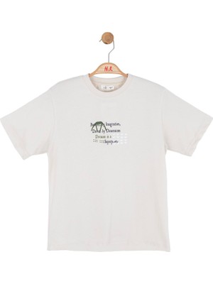 Nk Erkek Çocuk Dimension Tshirt 8-14 Yaş Krem-Haki