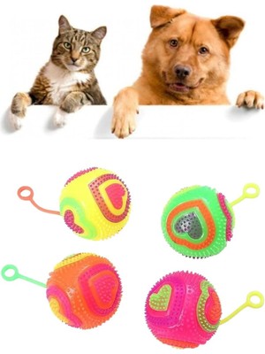 Tineke Kalpli Model Işıklı Oyun Topu 6,5 cm Kedi Köpek Oyun Topu 1 Adet