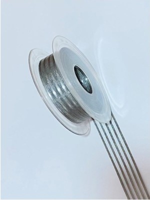 öztürk Çizgili Şifon Kurdele. 2.5cm x 20METRE. Gri.
