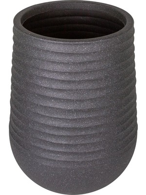 Herdekora Oval Iç ve Dış Mekan Saksı Siyah Orta Boy 39X39X51 Cm.