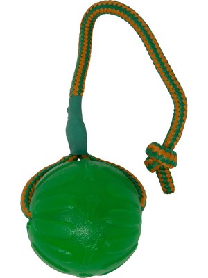 Starmark Halatlı Köpek Oyuncağında Sonsuz Eğlenceli Top, Yeşiller, Orta/büyük