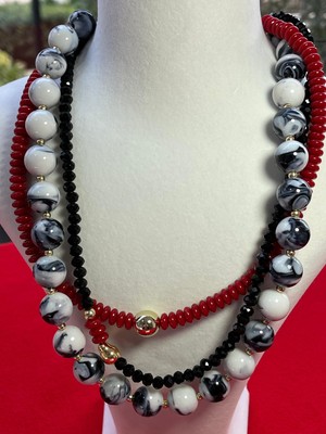 Magnia Kolye Kırmızı/siyah