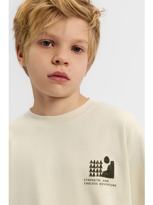 Nk Erkek Çocuk Mount Tshirt 8-14 Yaş Krem-Haki