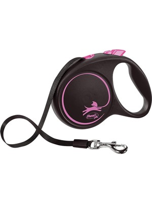 Flexi Black Design M Beden Pembe 5mt Şerit Tasma