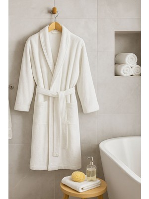 Lunga Vita Lüks Gramajlı Otel Bornozu Yüksek Kalite Pamuk Iplik %100 Pamuk