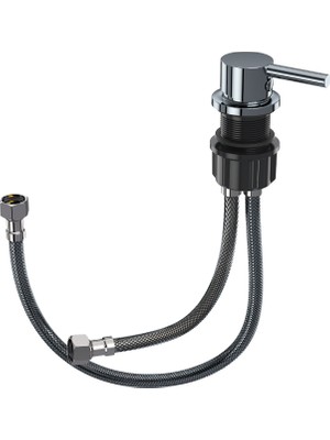 İz Yapı Entegre Taharet Musluğu – Soğuk Su | Krom | 2’li Çelik Örgülü Flex Hortumlu