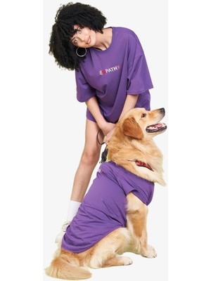 Sahip ve Köpek Kombini Empathy T-Shirt -%100 Pamuk, Rahat ve , Unisex, Tüm Irklar Için Uygun, Yıkana