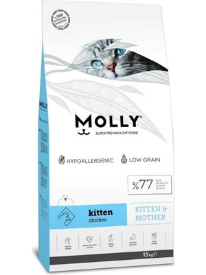 Molly Düşük Tahıllı Hipoalerjenik Tavuklu Kitten Yavru Kedi Maması 2 kg
