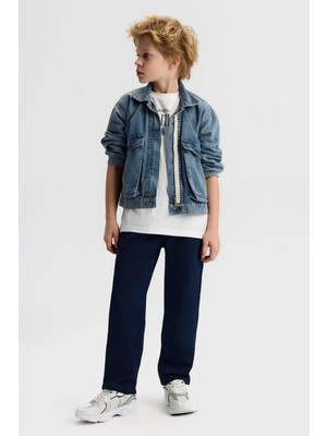 Nk Erkek Çocuk Carpi Ceket 8-14 Yaş Mavi