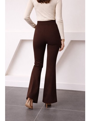 Yüksek Bel Ispanyol Paça Tayt Pantolon