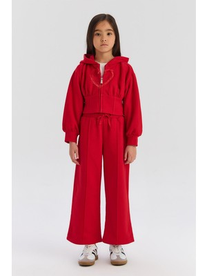 Beverly Hills Polo Club Bg Store Kız Çocuk Kırmızı Eşofman Üstü %50 Modal %50 Pamuk Rahat Tasarım