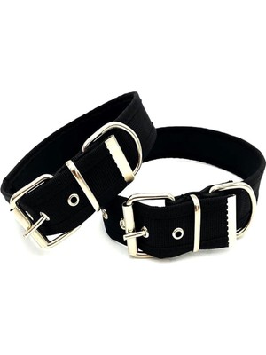 Siyah Yumuşak Dokulu Kolon Köpek Tasması -Siyah M