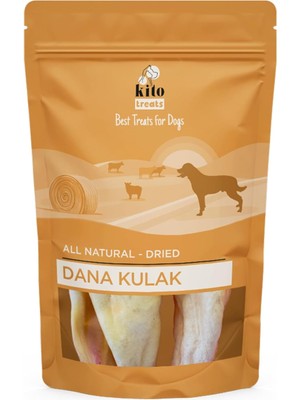 Kito Kurutulmuş Dana Kulak Çiğnemelik Köpek Ödül MAMASI%100 Doğal, Glutensiz, Organik 100 gr (Dog Tr