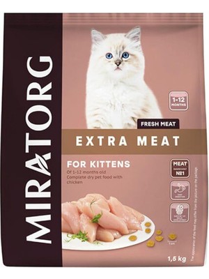 Miratorg Extra Meat Kitten Tavuk Etli Yavru Kedi Maması 1,5 kg