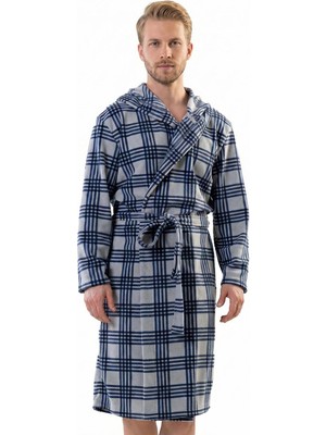 Cotonhause Erkek Kapüşonlu Uzun Kollu Polar Sabahlık COT312128