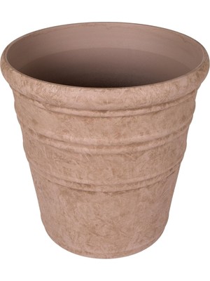 Herdekora Oval Iç ve Dış Mekan Saksı Vizon Mini Boy 35,5X35,5X34,5 Cm.