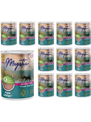 Mystic Yavru Köpek Biftekli Pate 400 gr x 12 Adet