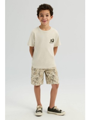 Nk Erkek Çocuk Üsküp Tshirt 4-8 Yaş Krem-Haki