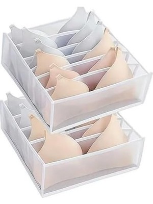 Storemax 2 Adet 8 Bölmeli Şeffaf Sütyen Düzenleyici 38X30X11CM Pvc Kenarlı