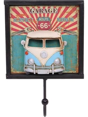 Katre46 Dekoratif Metal Askı Minibüs Dekorlu Retro Askılık Hediyelik