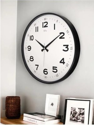 Galaxy 717-K-2 Serisi Klasik Rakamlı Metal Görünümlü Sessiz Akar Modern Duvar Saati 40 cm Gri