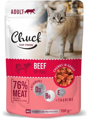 Chuck , Yetişkin, Dana Etli 100 gr x 24 Adet