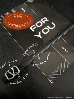 Fiori Hakiki Bombeli Deri V Toka Detaylı Kadın Kemeri, Pantolon Kemeri, Ceket Kemeri, Elbise Kemeri
