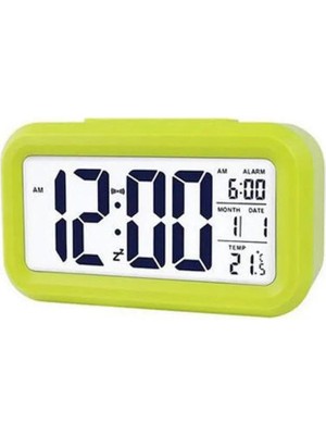 A1 Dijital Alarmlı Dekoratif , Masaüstü LED Ekranlı Pilli Saat (Yeşil)